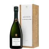 Garrafa de Bollinger Grande Année 2015 com caixa de madeira