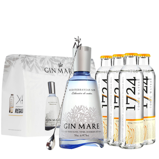GIN MARE + 4 tônicas 1724+ colher de chá encaracolada