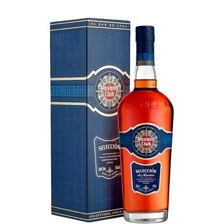Garrafa de Havana Club Seleção de Mestres com estojo