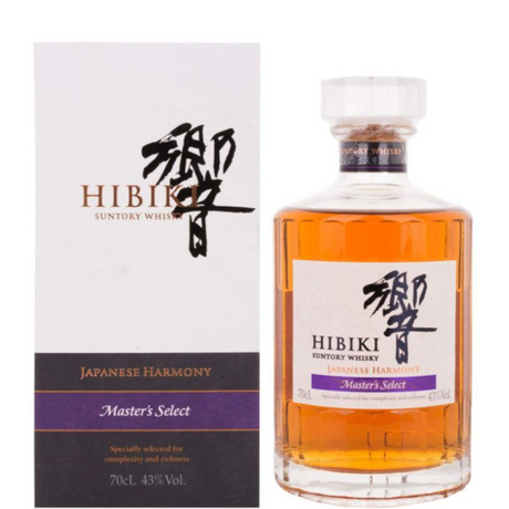 Garrafa de uísque Hibiki Japanese Harmony Master's Select com estojo