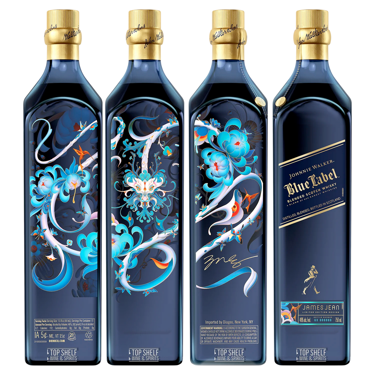 JOHNNIE WALKER BLUE LABEL ANO DO DRAGÃO DE MADEIRA
