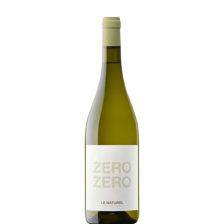 Bottle of white alcohol-free wine Le Naturel Zero Zero
