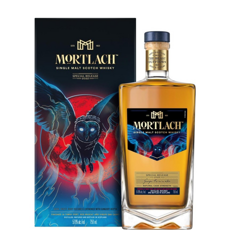 Garrafa de Mortlach Lançamento Especial 2022 com estojo