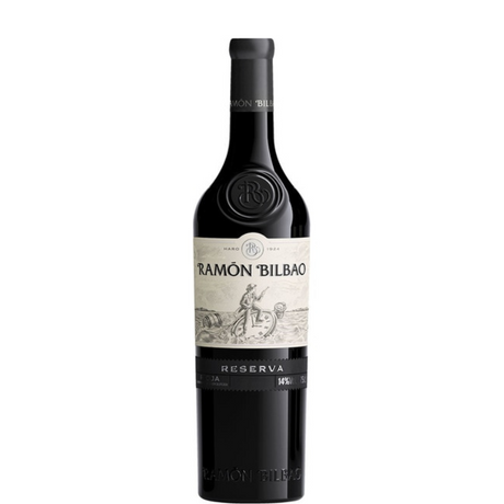 Garrafa de vinho Rioja Ramon Bilbao Reserva 2018 da Vinícola Ramon Bilbao.