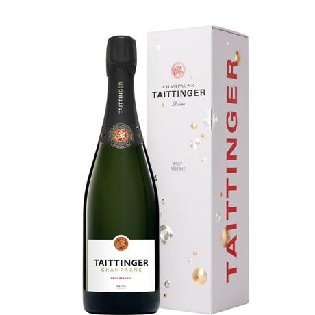 Garrafa de Taittinger Brut Réserve com estojo