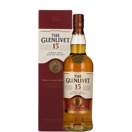 Botella de The Glenlivet 15 años French Oak Reserve con estuche
