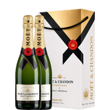 2 garrafas de moet em caixa dupla
