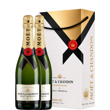 2 garrafas de moet em caixa dupla